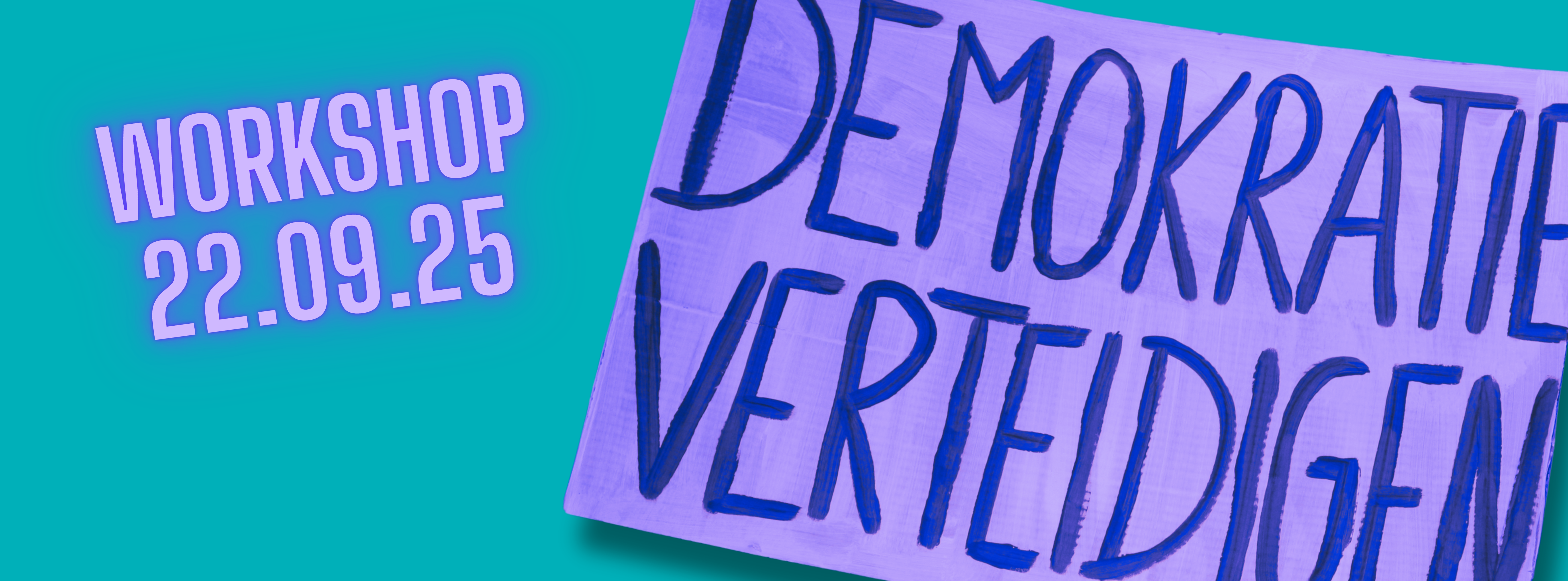Demoschild "Demokratie verteidigen"